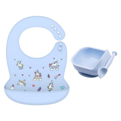 Baby Table Feeding Silicone Bowl Spoon