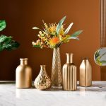 Modern home decoration gold glass vase